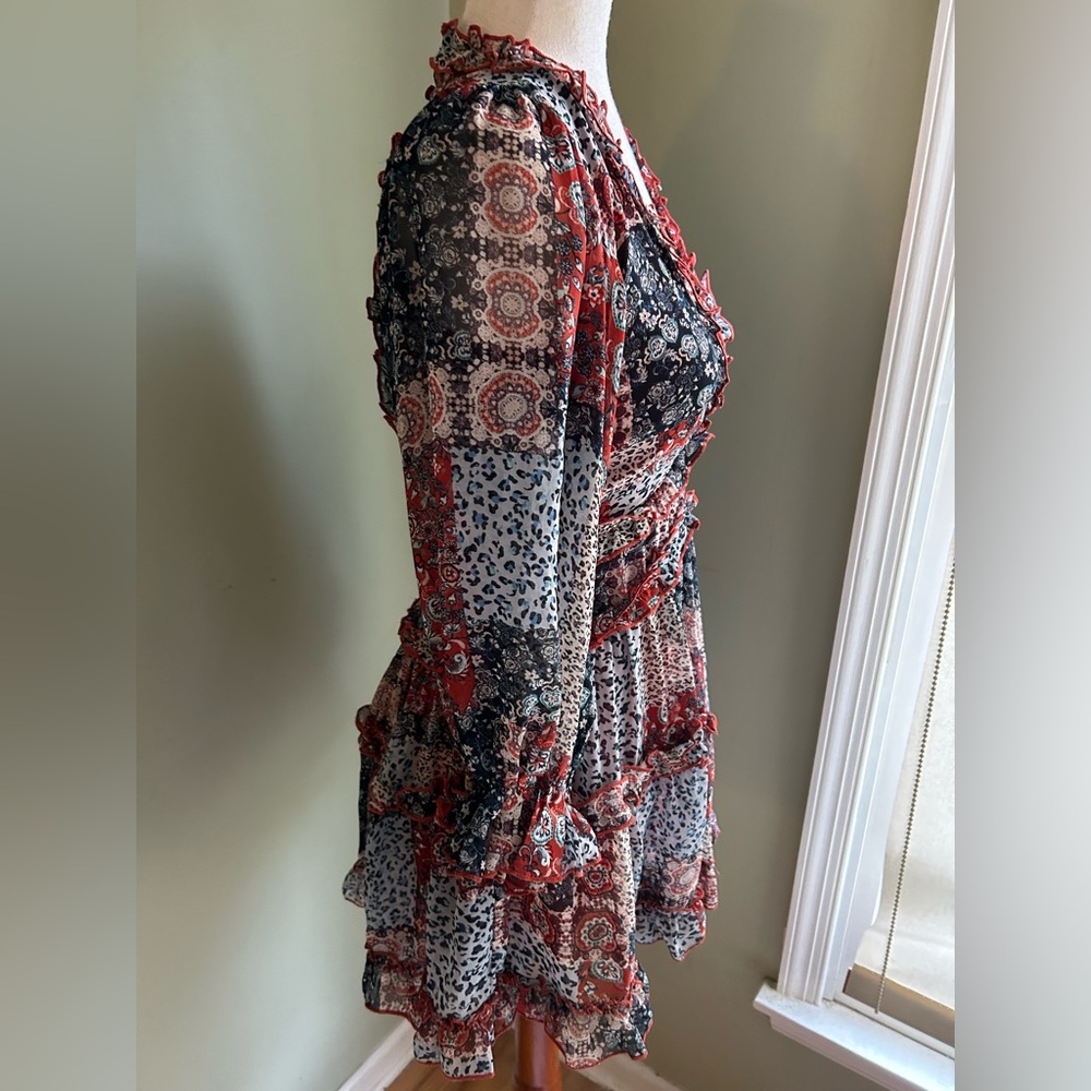 NWT Olivaceous Patchwork Open Back Minidress Smal… - image 8